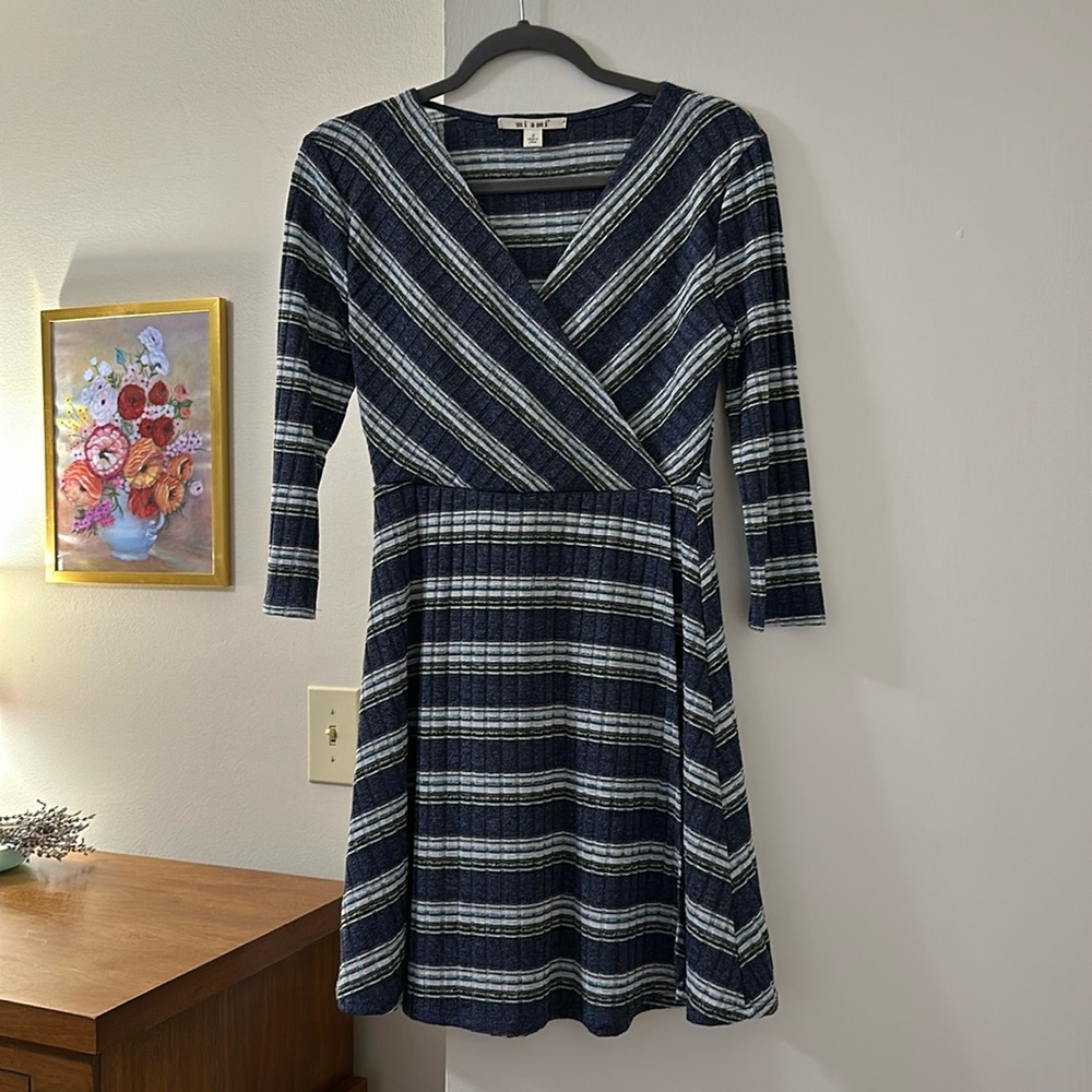 Small Faux-Wrap Sweater Dress
